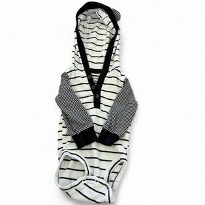 Striped Hooded Baby Onesie